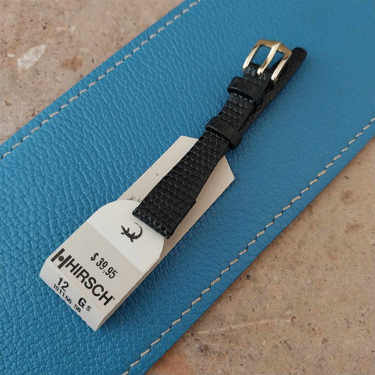 12mm Hirsch Black Lizard Ladies Watch Strap