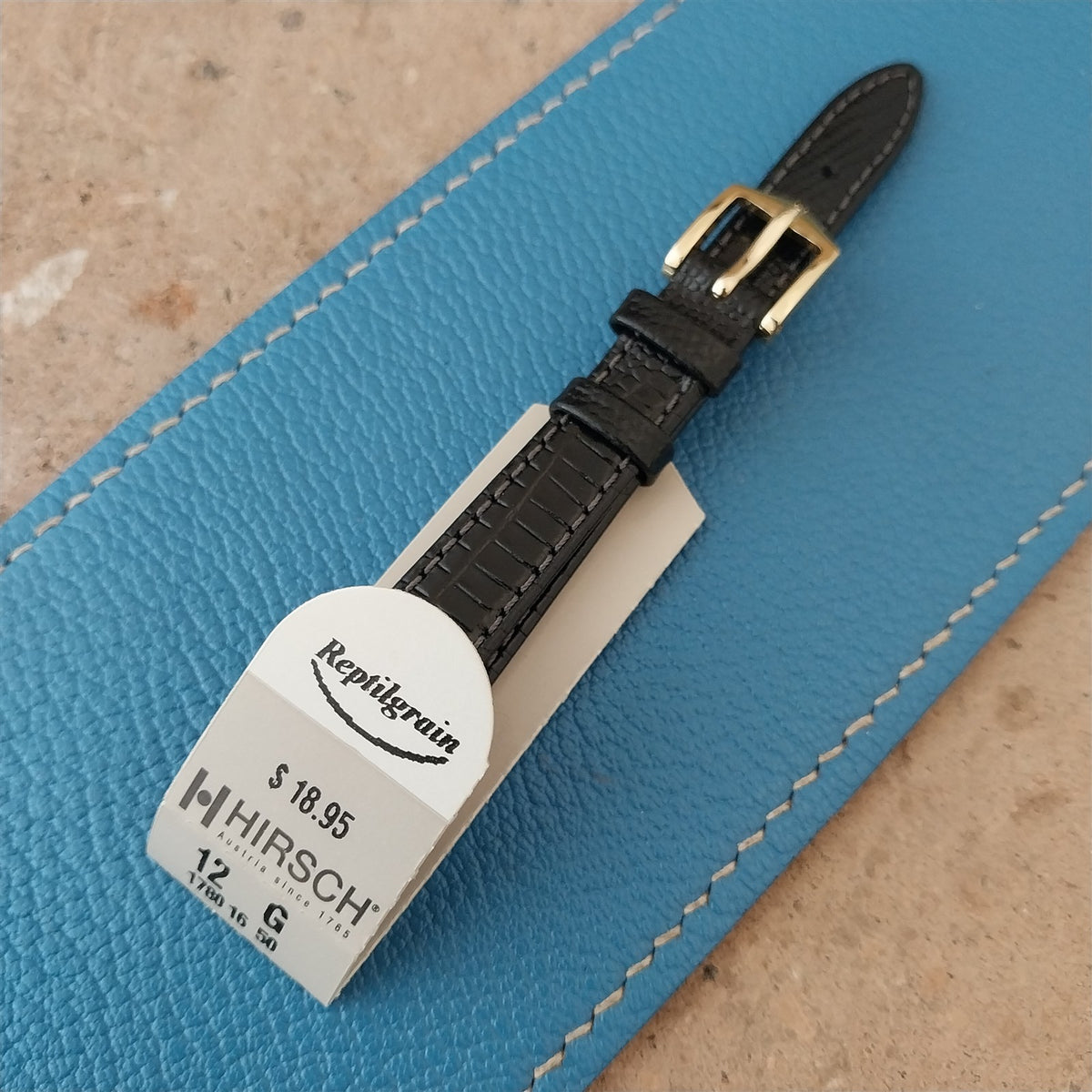 12mm Hirsch Black Lizard Ladies Watch Strap
