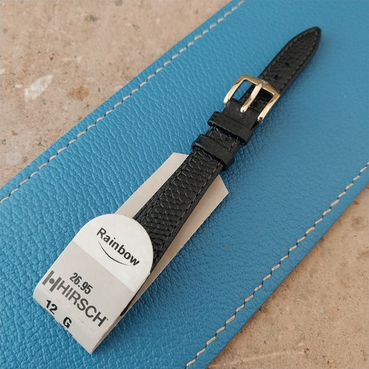 12mm Hirsch Black Lizard Ladies Watch Strap