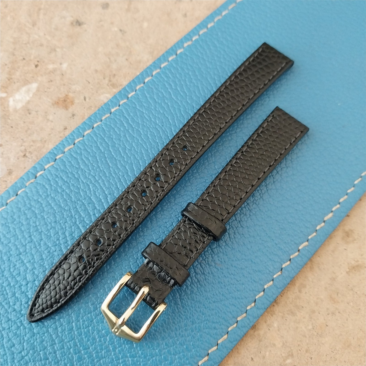 12mm Hirsch Black Lizard Ladies Watch Strap