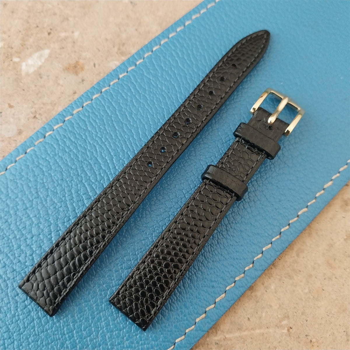 12mm Hirsch Black Lizard Ladies Watch Strap