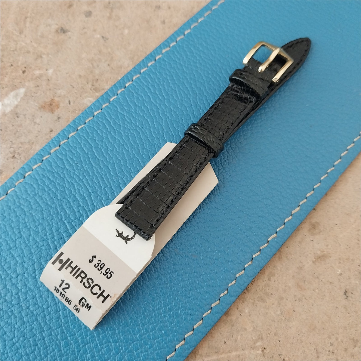12mm Hirsch Black Lizard Ladies Watch Strap