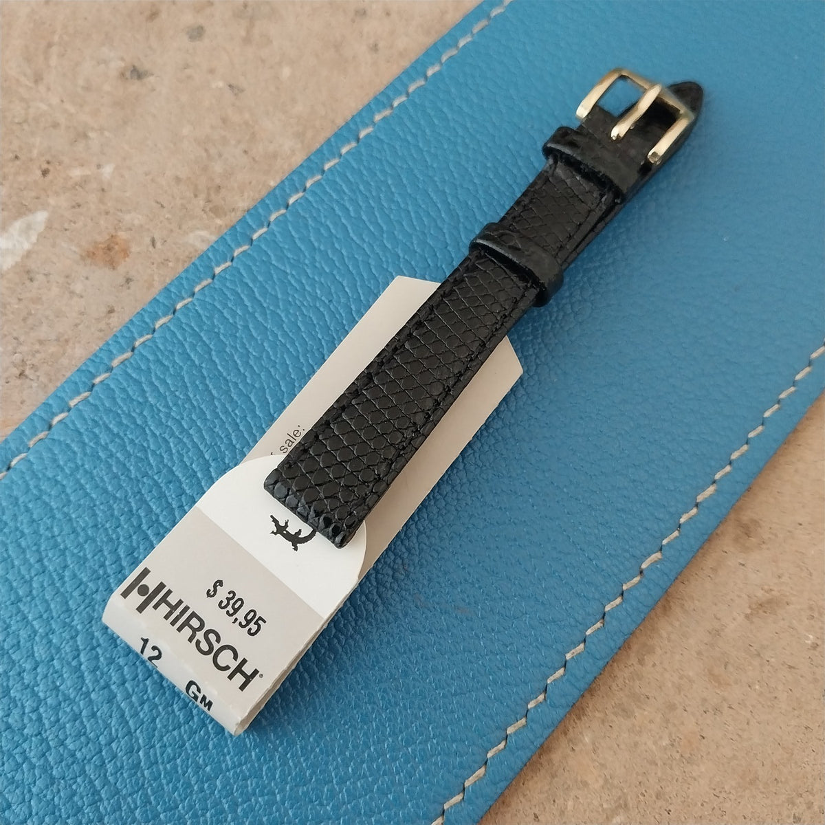 12mm Hirsch Black Lizard Ladies Watch Strap