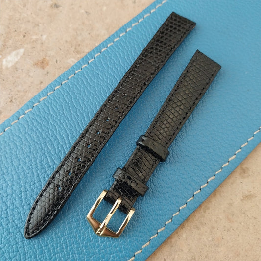 12mm Hirsch Black Lizard Ladies Watch Strap