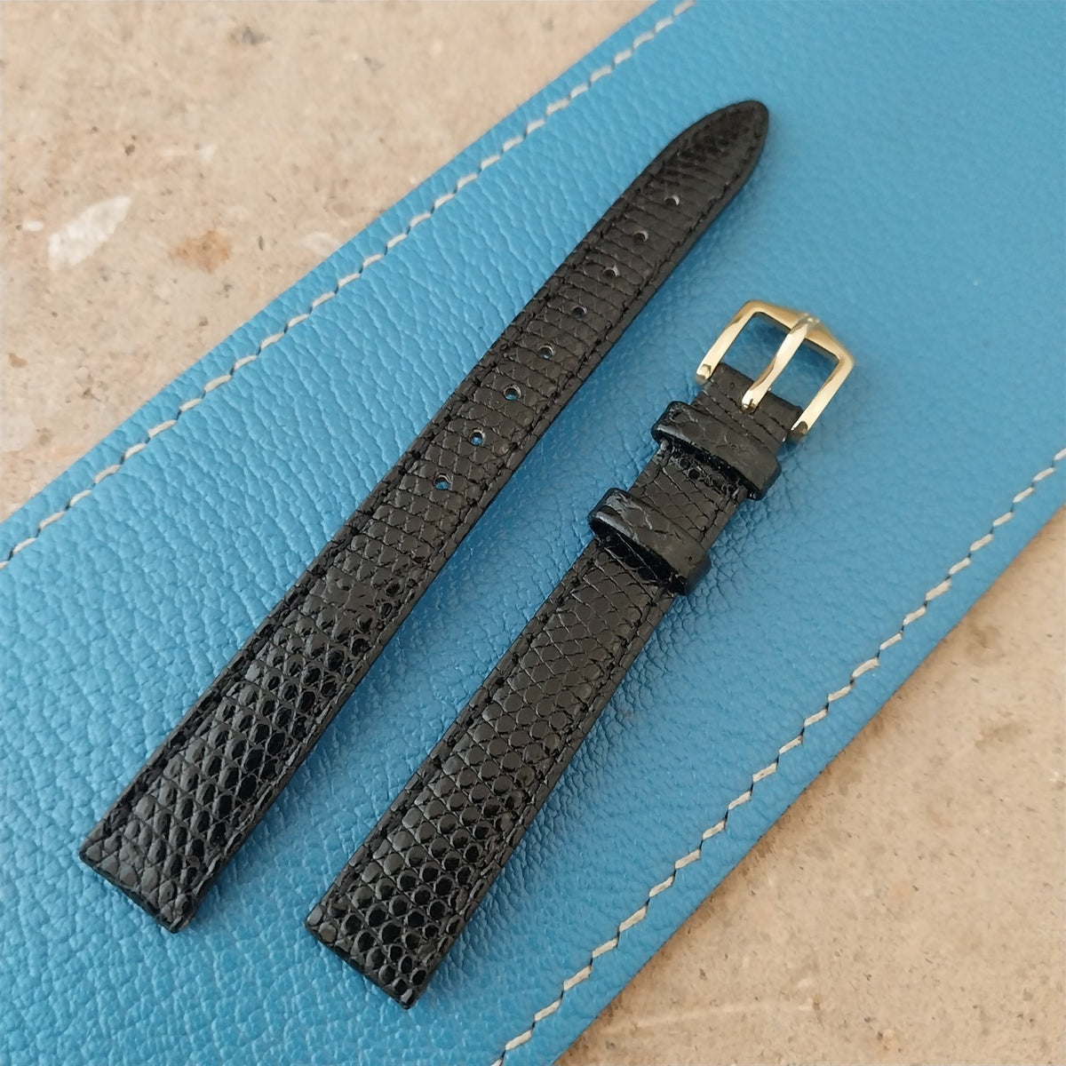 12mm Hirsch Black Lizard Ladies Watch Strap