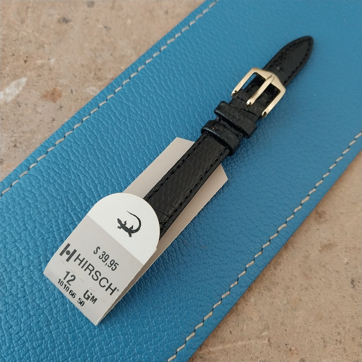 12mm Hirsch Black Lizard Ladies Watch Strap