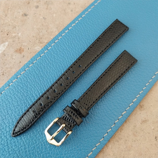 12mm Hirsch Black Lizard Ladies Watch Strap