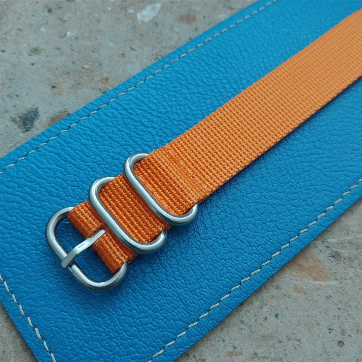 20mm Orange Maratac Zulu Watch Strap & Brushed Stainless Hardware