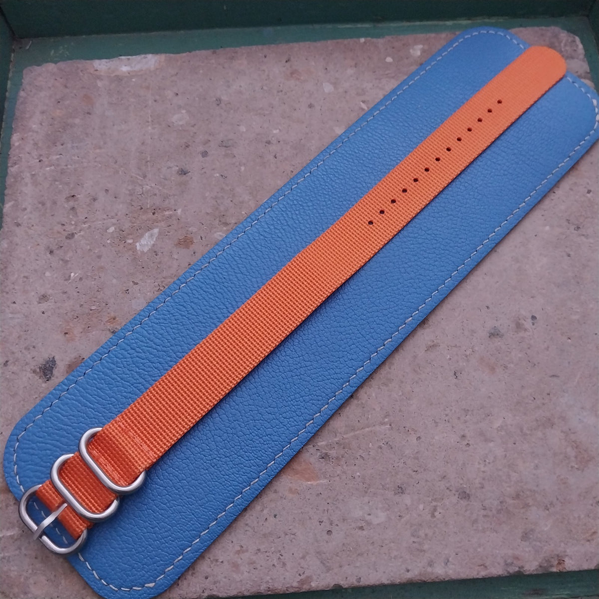 20mm Orange Maratac Zulu Watch Strap & Brushed Stainless Hardware