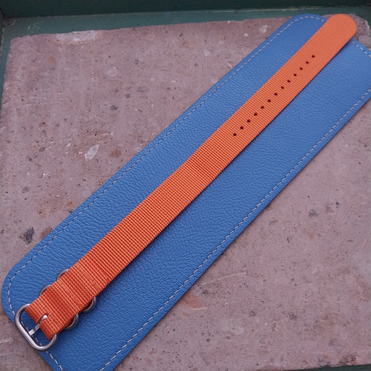 20mm Orange Maratac Zulu Watch Strap & Brushed Stainless Hardware