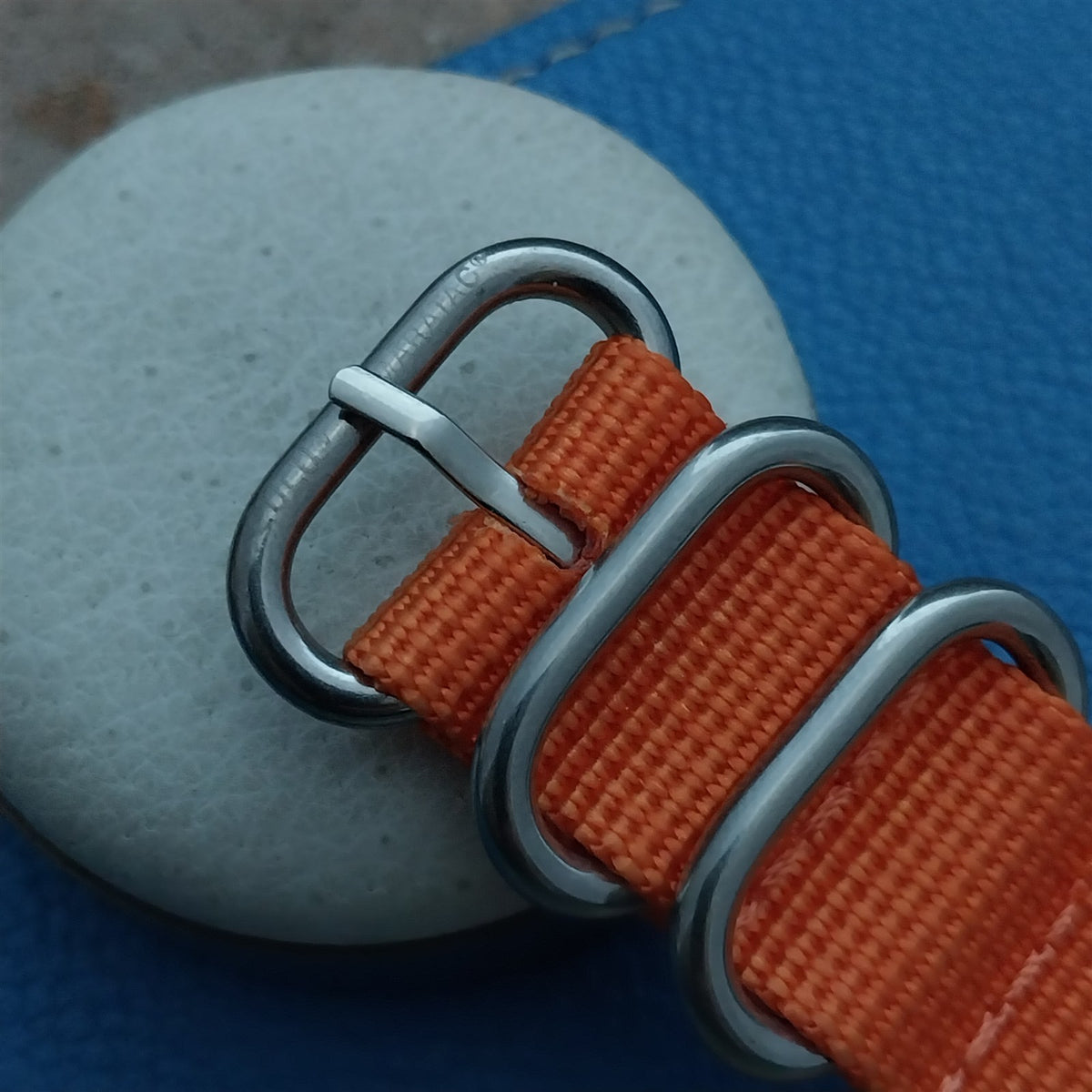 20mm Orange Maratac Zulu Watch Strap & Brushed Stainless Hardware
