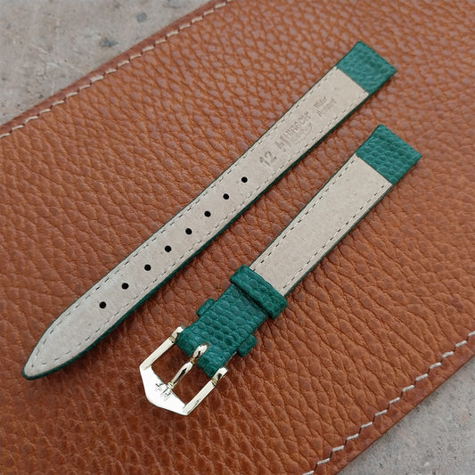 12mm Hirsch Rainbow Green Lizard-Grain Leather Ladies Watch Strap