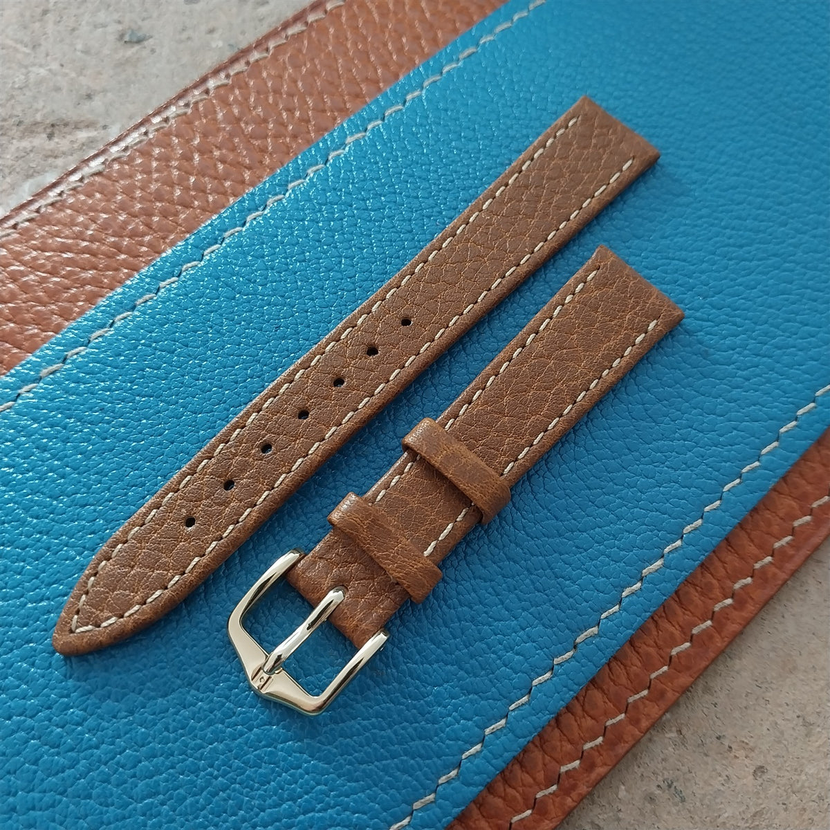 14mm Hirsch Ladies Camel Grain Tan Leather Watch Band