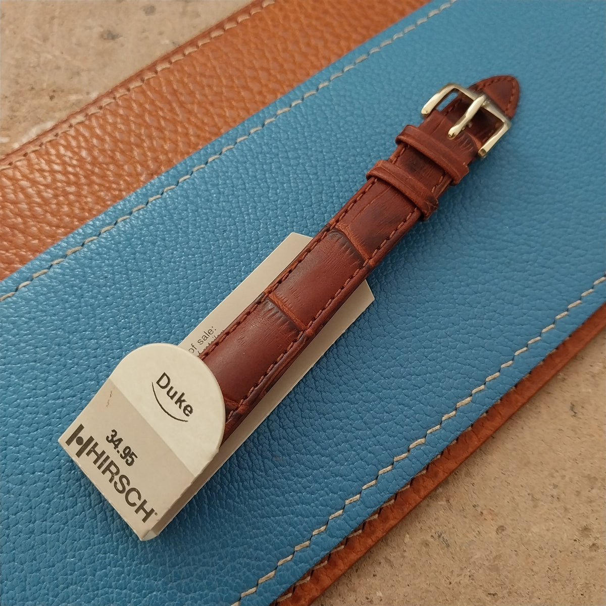 14mm Ladies Hirsch Duke Brown Long Alligator Grain Leather Watch Strap