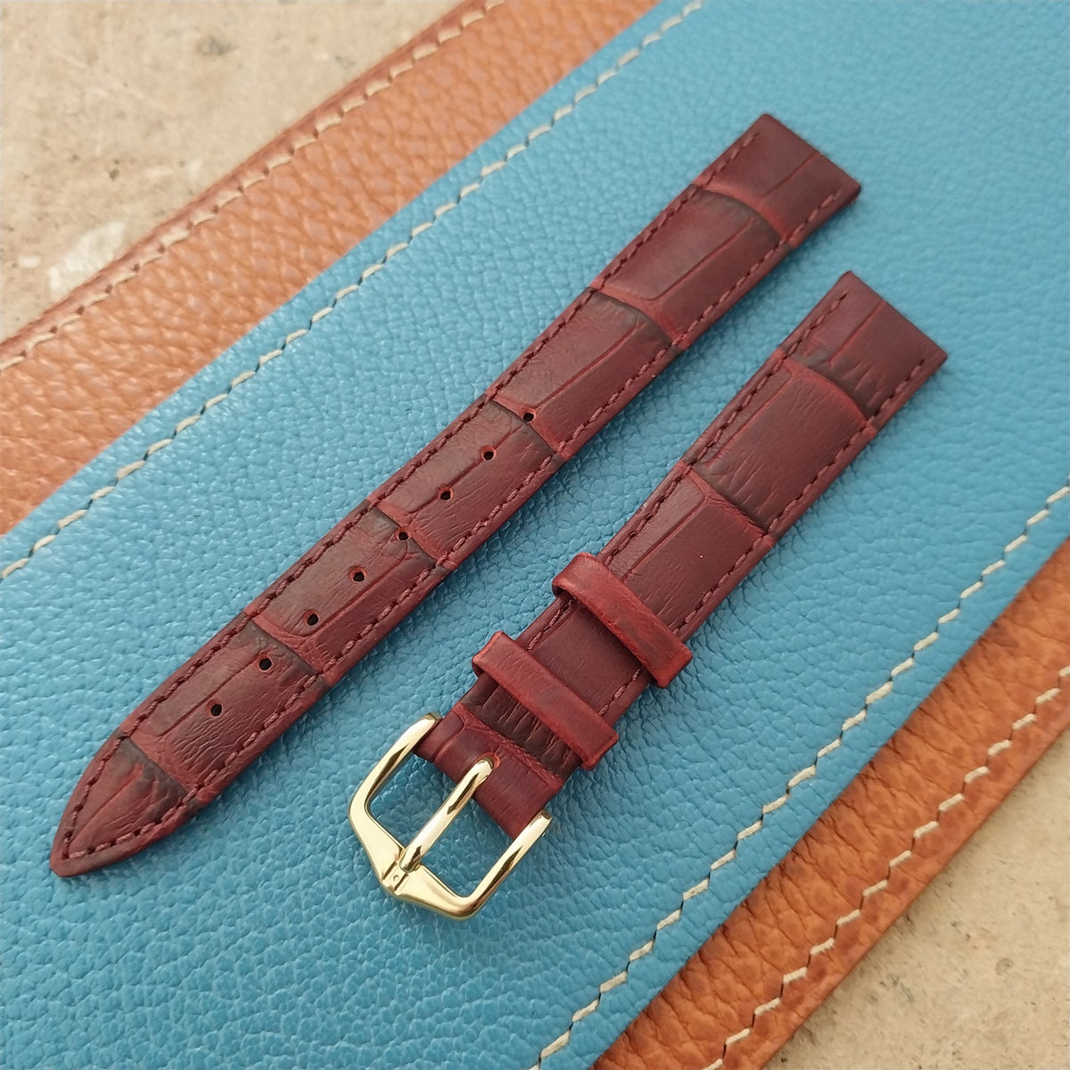 14mm Ladies Hirsch Brown Alligator Grain Leather Watch Strap