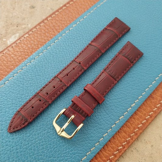 14mm Ladies Hirsch Brown Alligator Grain Leather Watch Strap