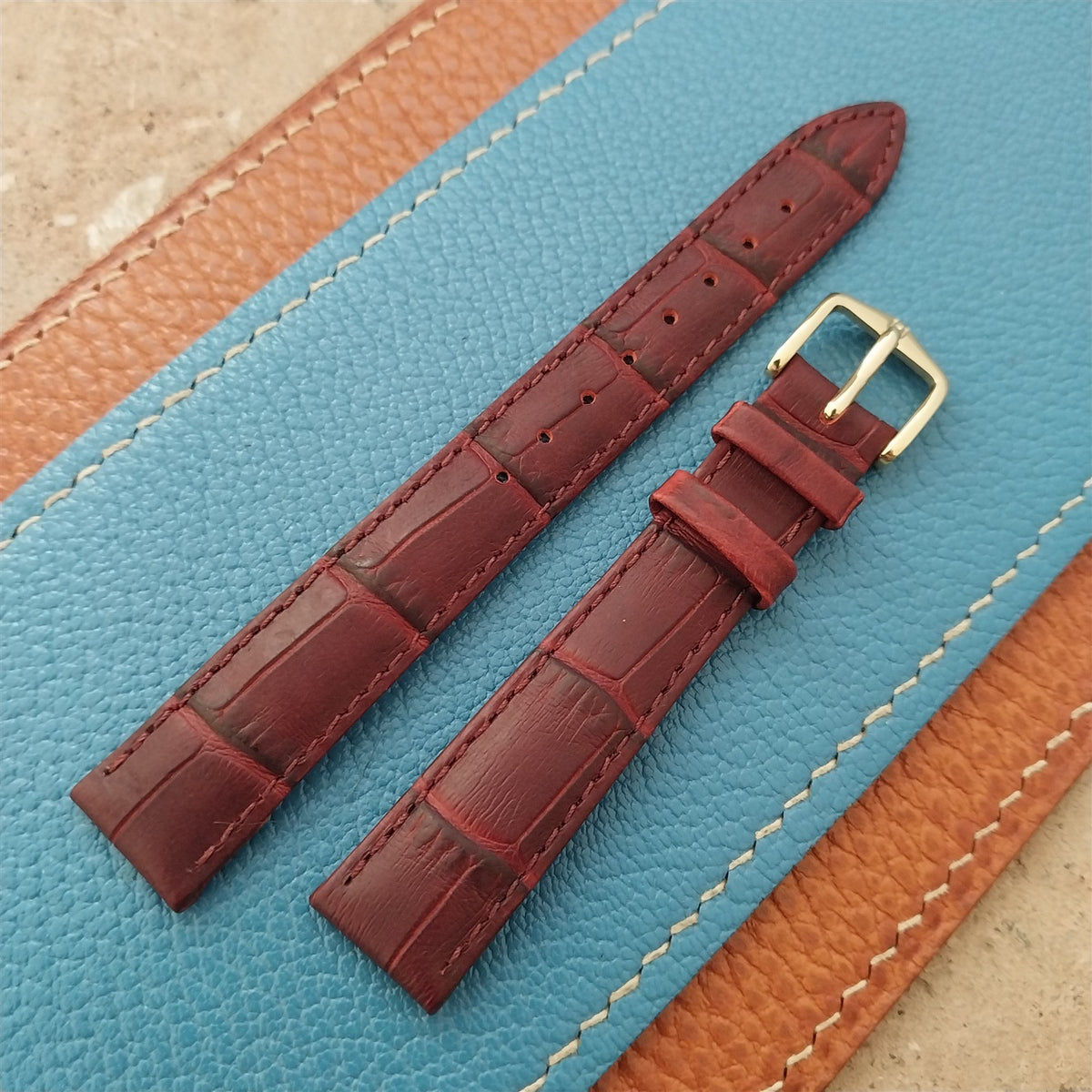 14mm Ladies Hirsch Brown Alligator Grain Leather Watch Strap