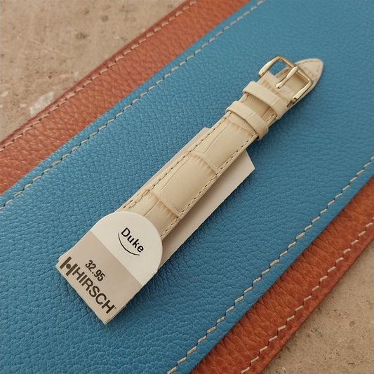 14mm Ladies Hirsch Beige Alligator Grain Leather Watch Strap