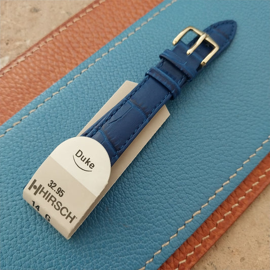 14mm Ladies Hirsch Blue Alligator Grain Leather Watch Strap