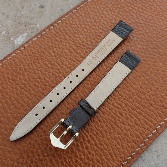 12mm Ladies Hirsch Brown Lizard Watch Strap