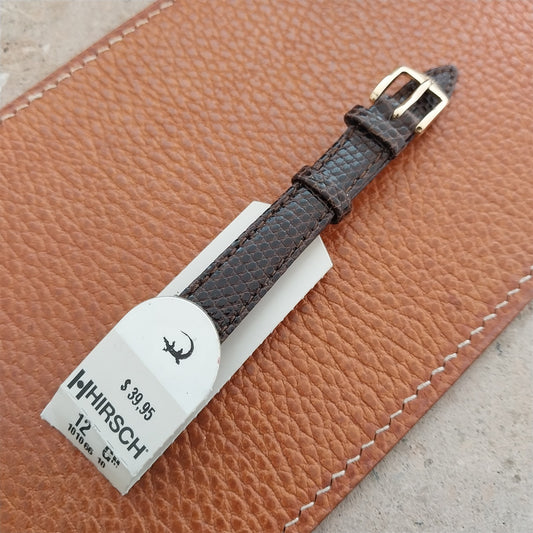 12mm Ladies Hirsch Brown Lizard Watch Strap