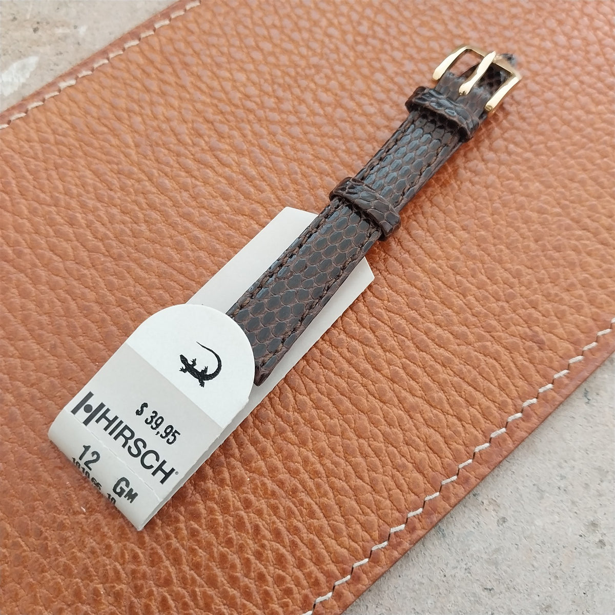 12mm Ladies Hirsch Brown Lizard Watch Strap