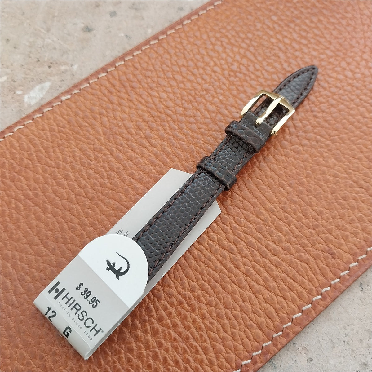 12mm Ladies Hirsch Brown Lizard Watch Strap