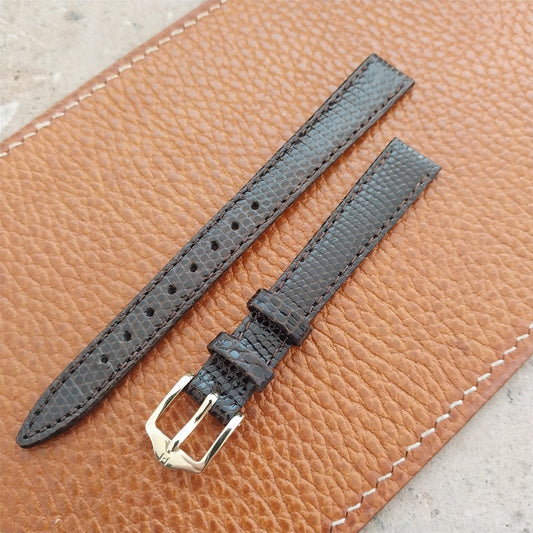 12mm Ladies Hirsch Brown Lizard Watch Strap
