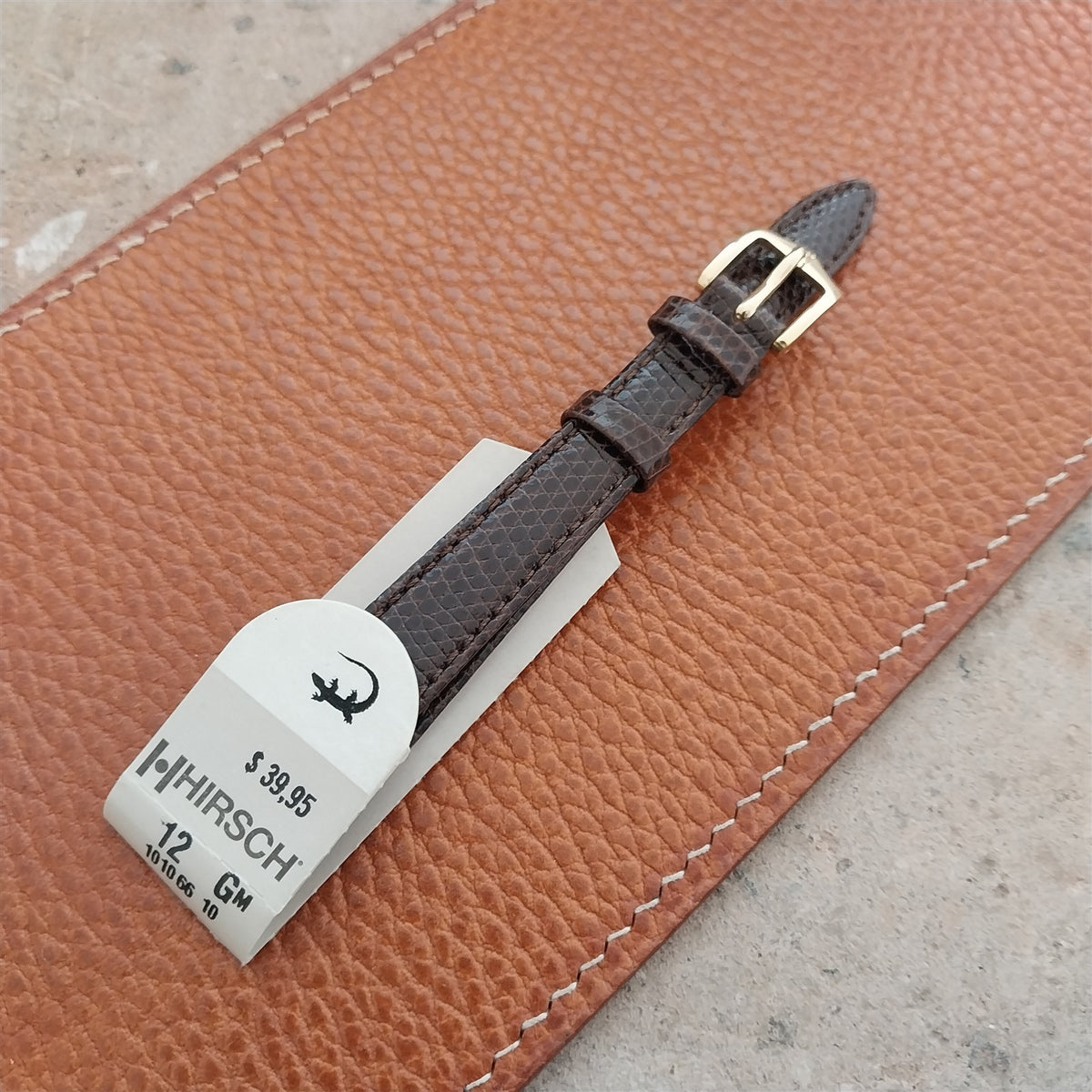 12mm Ladies Hirsch Brown Lizard Watch Strap