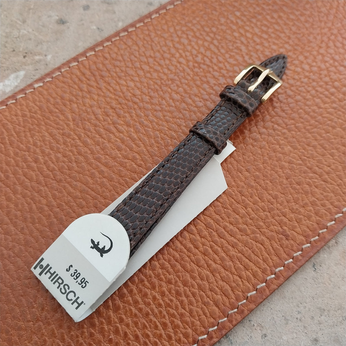12mm Ladies Hirsch Brown Lizard Watch Strap