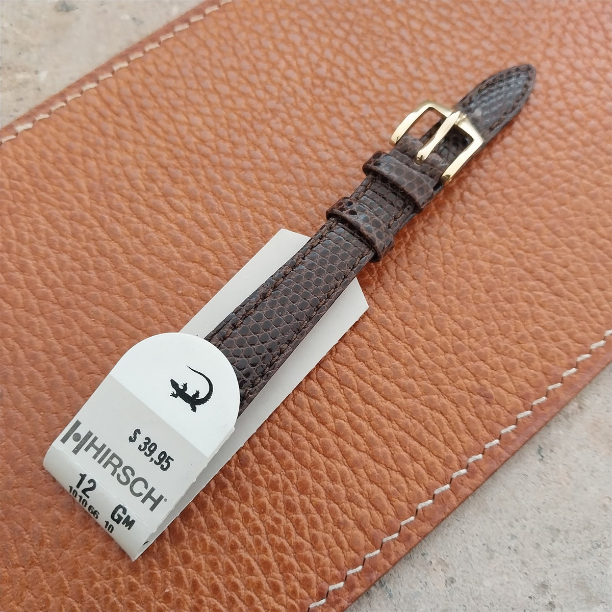 12mm Ladies Hirsch Brown Lizard Watch Strap