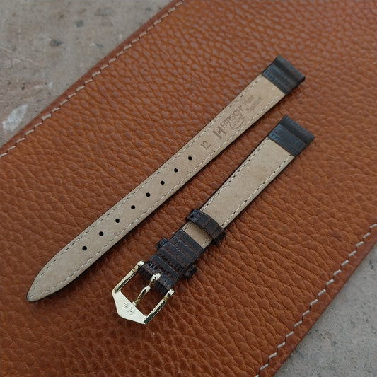 12mm Ladies Hirsch Brown Lizard Watch Strap