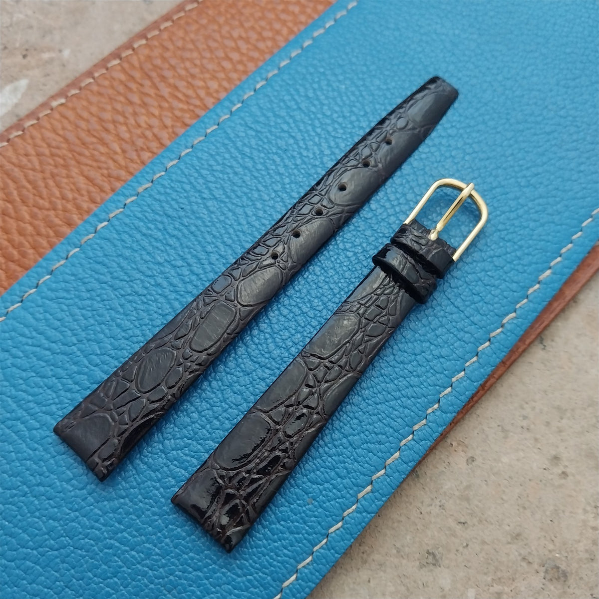 13mm Kreisler Brown Alligator Grain Leather Ladies Watch Strap