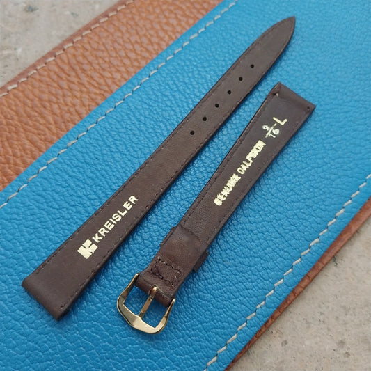 14mm Kreisler Brown Leather Ladies Watch Strap