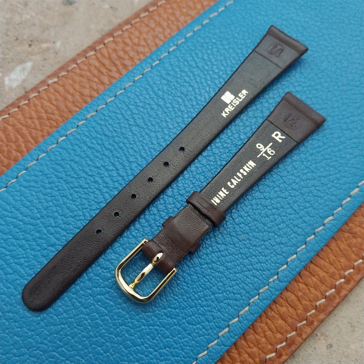 14mm Kreisler Brown Leather Ladies Watch Strap