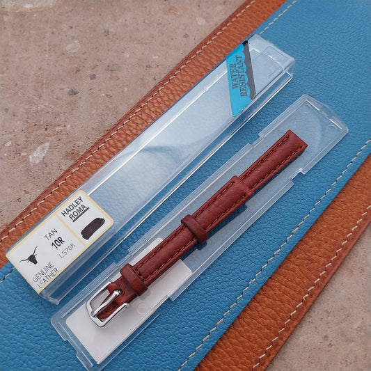 10mm Ladies Hadley Roma Brown Leather Watch Strap