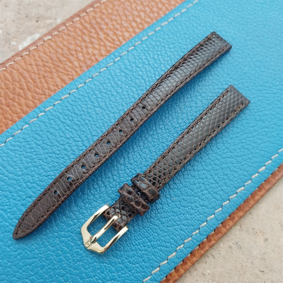 10mm Ladies Hirsch Brown Lizard Watch Strap