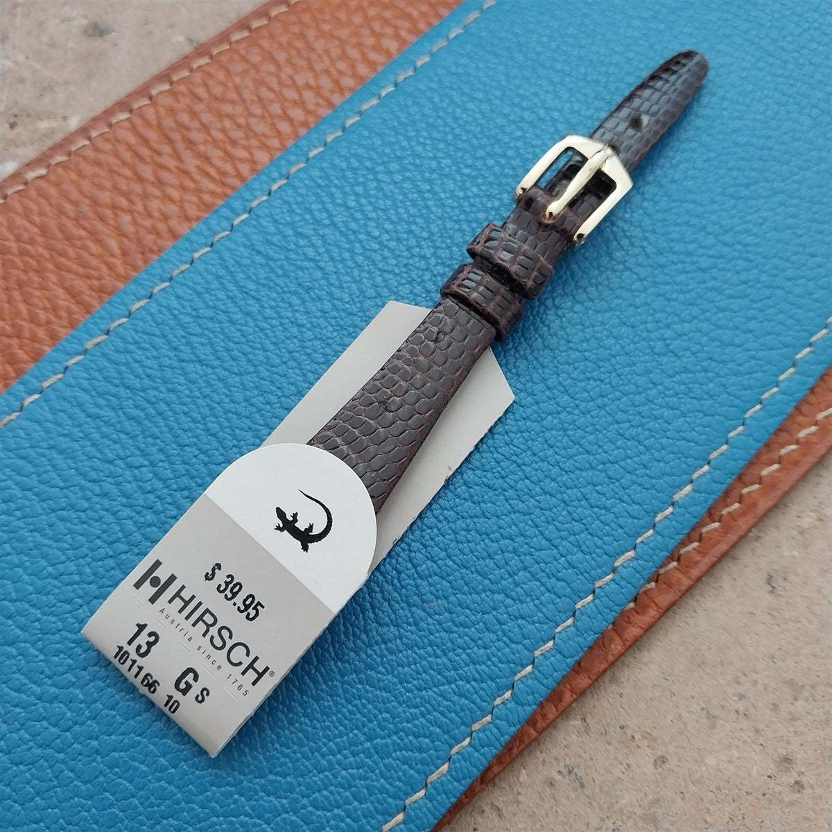 12mm Ladies Hirsch Brown Lizard Watch Strap