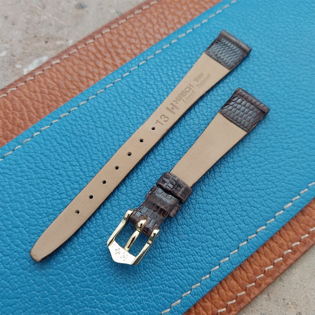 12mm Ladies Hirsch Brown Lizard Watch Strap