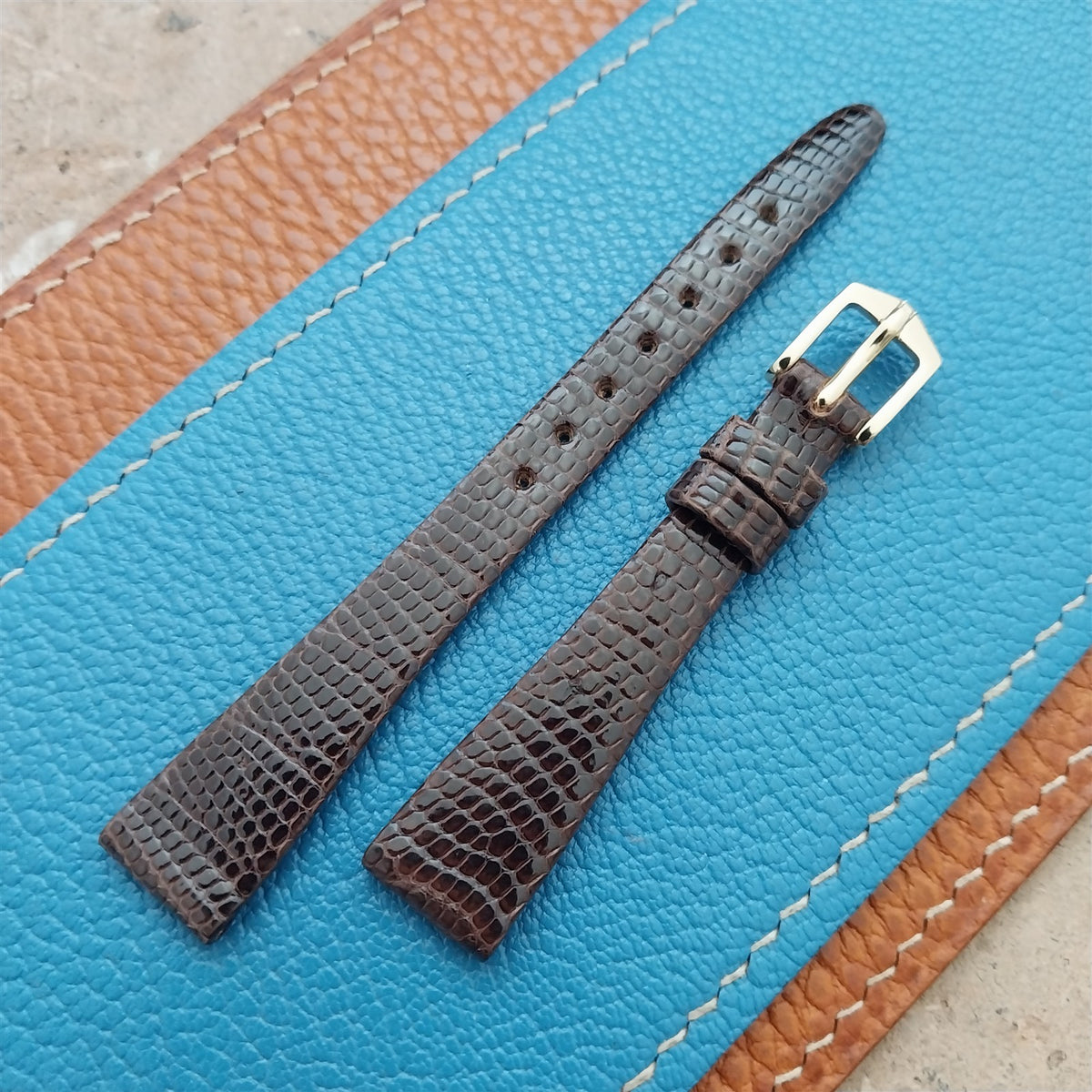12mm Ladies Hirsch Brown Lizard Watch Strap