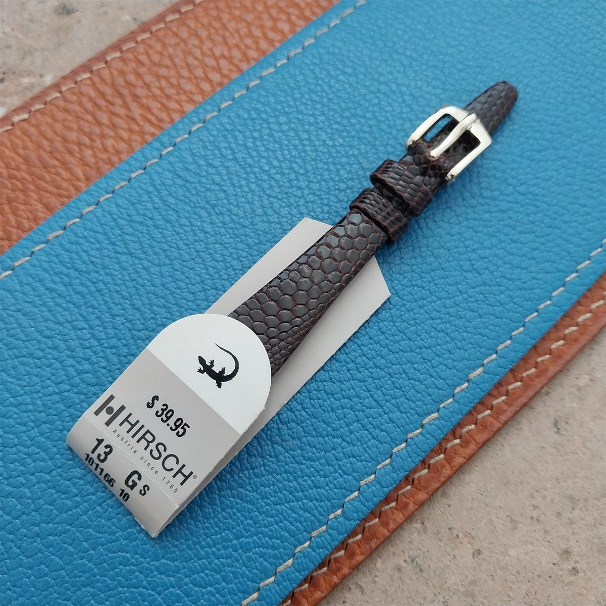 12mm Ladies Hirsch Brown Lizard Watch Strap