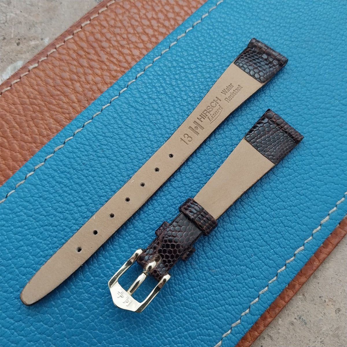 12mm Ladies Hirsch Brown Lizard Watch Strap
