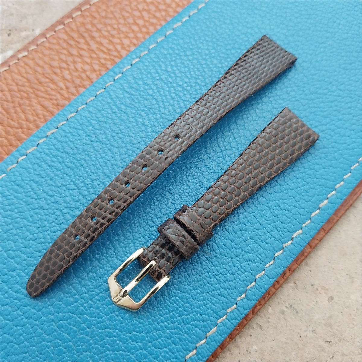 12mm Ladies Hirsch Brown Lizard Watch Strap