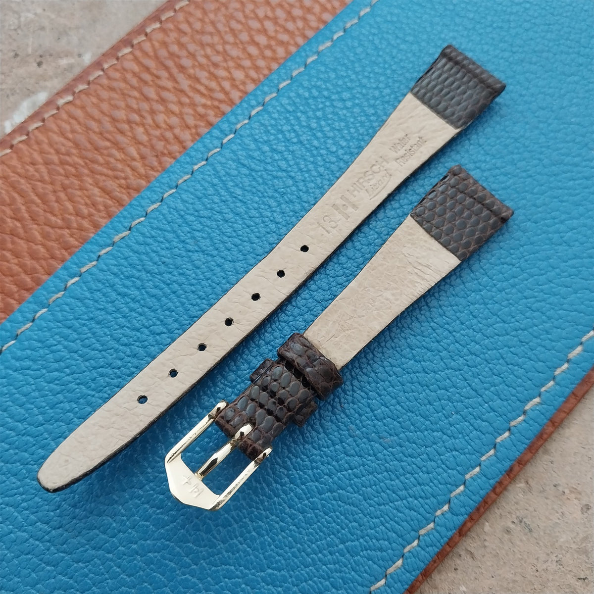 12mm Ladies Hirsch Brown Lizard Watch Strap
