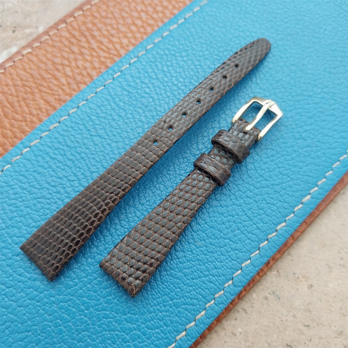 12mm Ladies Hirsch Brown Lizard Watch Strap