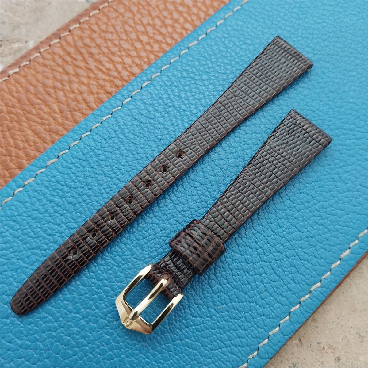 12mm Ladies Hirsch Brown Lizard Watch Strap