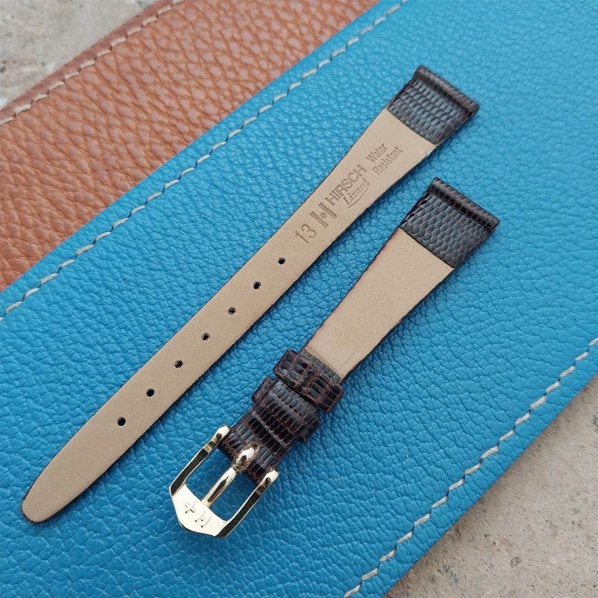 12mm Ladies Hirsch Brown Lizard Watch Strap