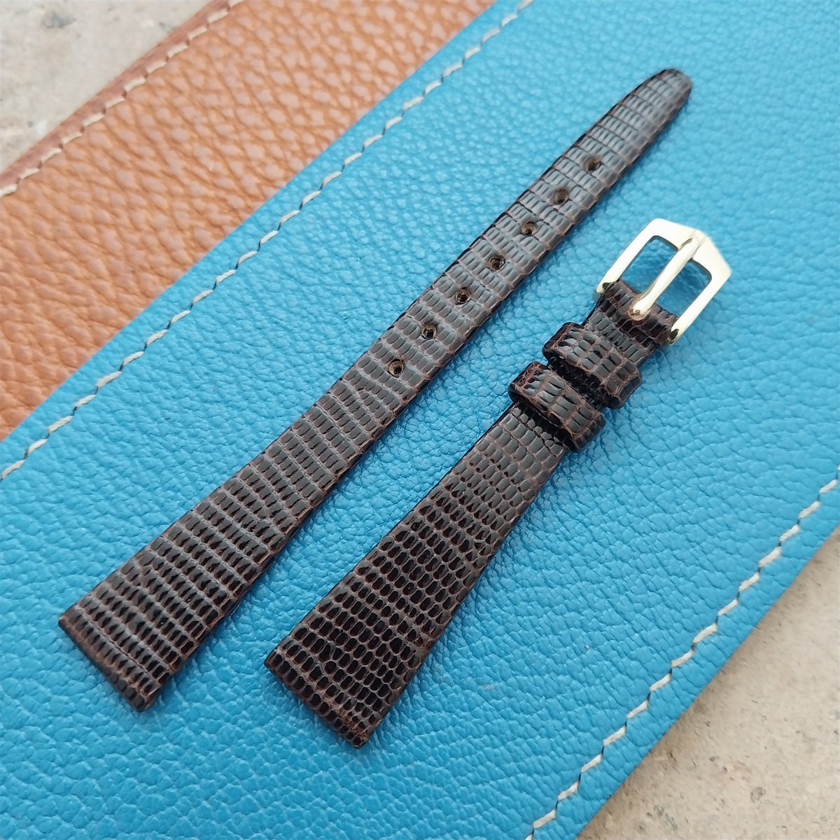 12mm Ladies Hirsch Brown Lizard Watch Strap