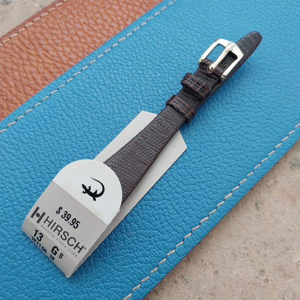 12mm Ladies Hirsch Brown Lizard Watch Strap
