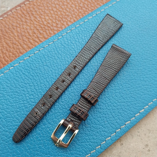 12mm Ladies Hirsch Brown Lizard Watch Strap